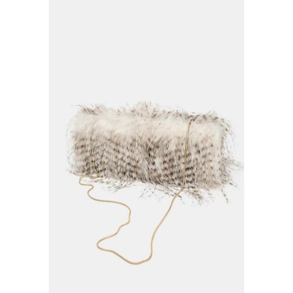 ZARA FAUX FUR CLUTCH BAG - Picture 5 of 6